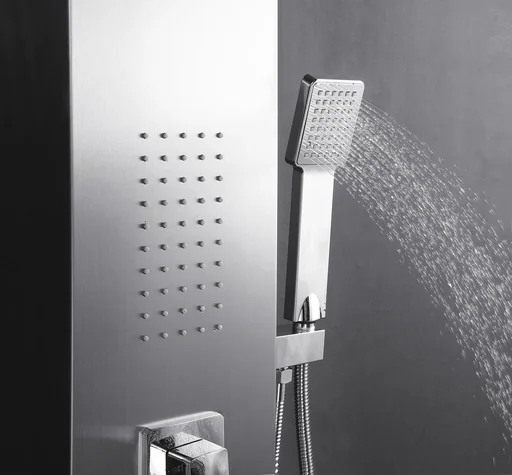 "Shower panel Enya 121x20 cm, shower set with 4 different shower functions image"