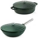 Performance Series Pots & Pans - Wok Pan 28 cm + Frying Pan 32 cm - Green