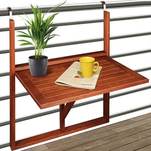 "Folding balcony table - acacia wood - 65x45x87cm image"
