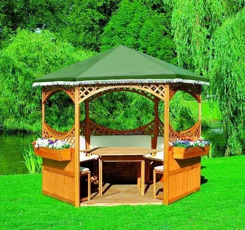 "Palma gazebo with green foil roof, large set image"