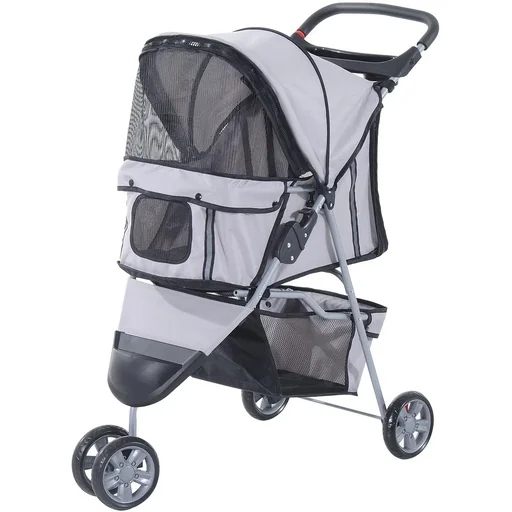 "Dog buggy grey image"
