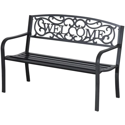 "Garden bench 2-seater bench park bench metal garden furniture image"