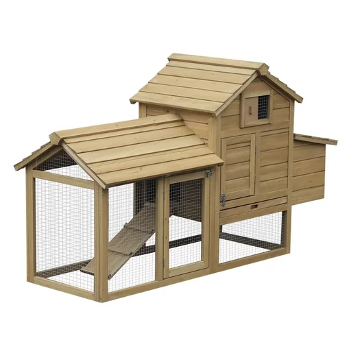 "Chicken coop with playpen natural image"