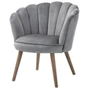 Dining room chair, kitchen chair, armchair with backrest, living room chair, polyester, rubberwood, dark grey, 66 x 72 x 79 cm