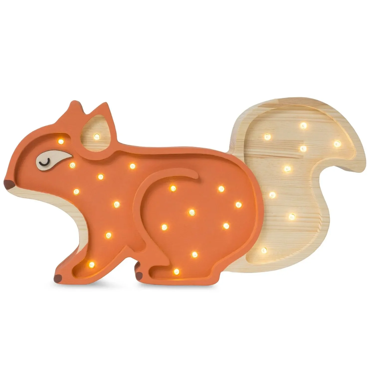 "Little Lights nachtlampje voor kinderen, eekhoorn – 100% natuurlijk dennenhout, kleur: gemberhout image"