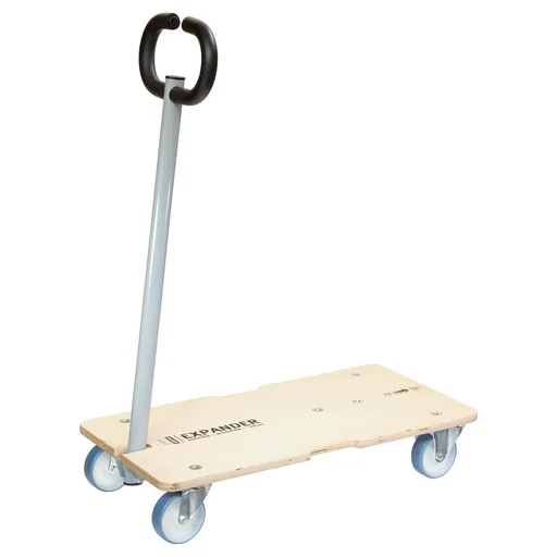 "Transport aid MM 1333, 74-101 x 37 x 14.5 cm, soft castors Ø 100 mm, roller bearings, 2 brakes, FSC®, load capacity 200 kg image"