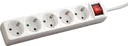 5-way power strip, white