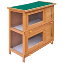 Outdoor rabbit hutch with 4 wooden doors