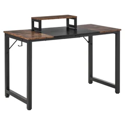 Computertafel bureau pc-tafel kantoortafel industriestijl spaanplaat metaal roestbruin+zwart 120
