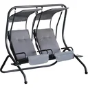2 seater porch swing garden swing with sunroof garden chair seat with spray cotton Oxford fabric PE coating