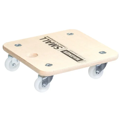 "Transport aid MM 1352, 29 x 29 x 8.5 cm, hard castors Ø 50 mm, plain bearings, FSC® birch plywood, load capacity 250 kg image"