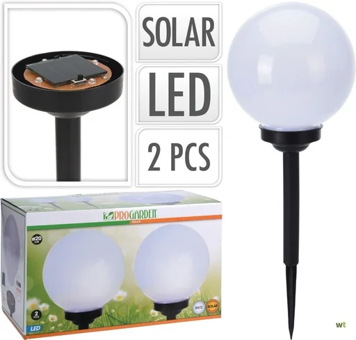 "2x Nampook Solar Garden Lamp Set of 2 - 20cm - Solar Powered image"