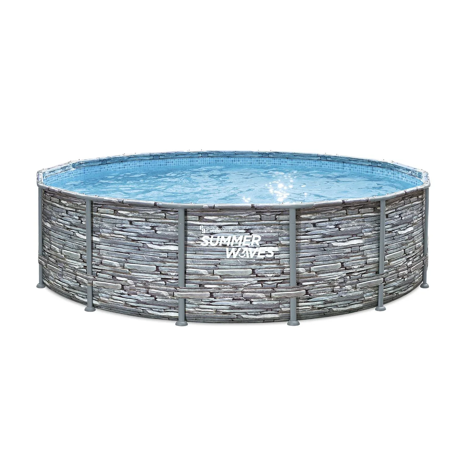 "Summer Waves Elite Frame Pool Ø427 x 107 cm steengrijs image"