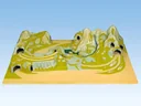 Finished terrain Silvretta-220 x 140cm, 52cm high, colored and grassed, on wooden frame