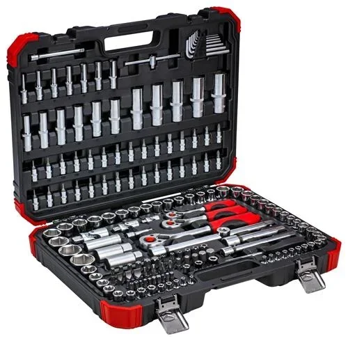 "Socket wrench set 1/4+3/8+1/2 172 pieces image"
