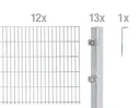 Double rod mesh fence complete set, hot-dip galvanized, height 80 cm, length 24 m