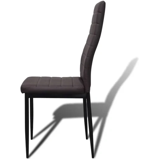 "Dining room chairs 4 pieces faux leather brown image"