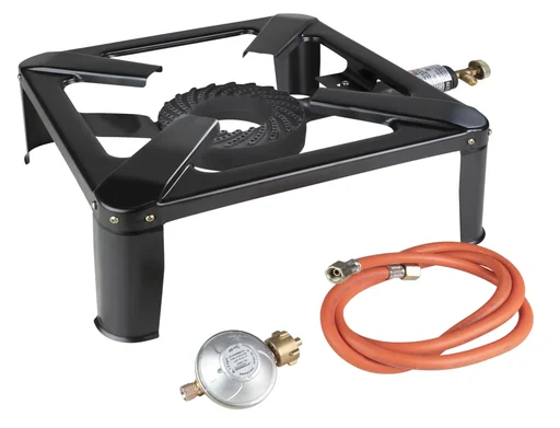 "Stool cooker including hose and regulator image"