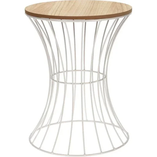 "Round side table - hourglass figure - 30 x 40 cm - metal/wood image"