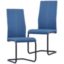 Dining room chairs 2-seater faux leather blue
