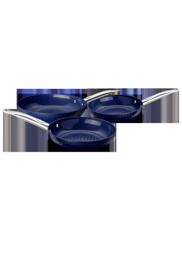 "Prestige pan set with diamond non-stick coating, blue, 3-piece - Ø 20 cm / 24 cm / 28 cm image"