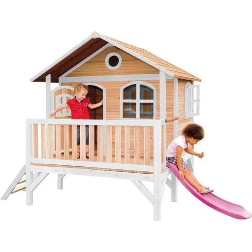 "Stef playhouse brown/white with purple slide image"