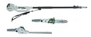 Cordless telescopic 3-in-1 garden set - consisting of hedge trimmer and chainsaw attachment with battery and charger
