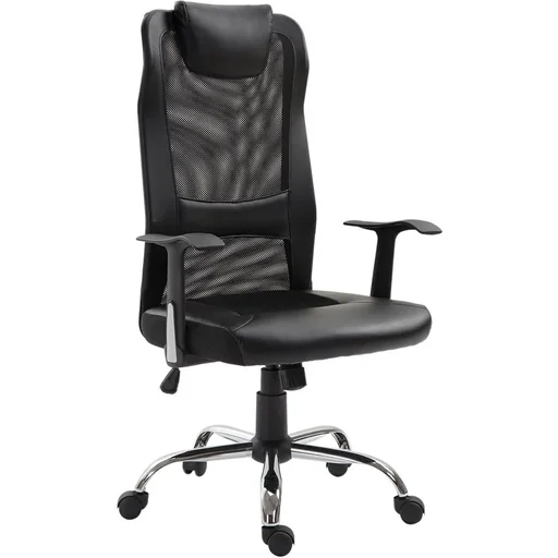 "Office chair swivel chair height adjustable desk chair gaming chair ergonomic PU black 51 x 60.8 x (112 122) cm image"