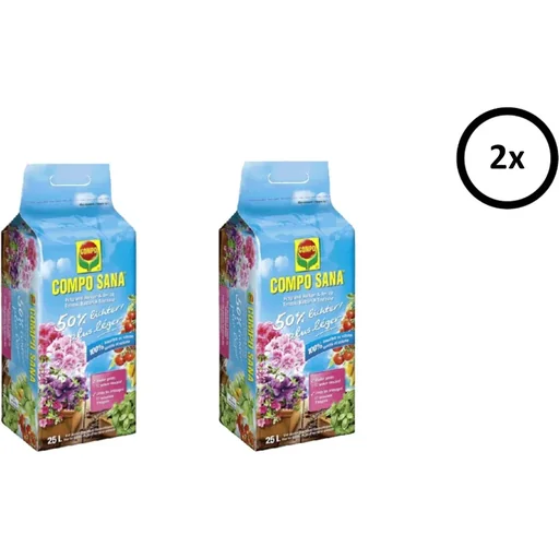 "Sana Potting Soil - 25L - for Balcony and Terrace - 50% Lighter - 2 Pack image"