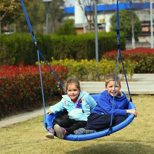 "Round swing for children blue image"