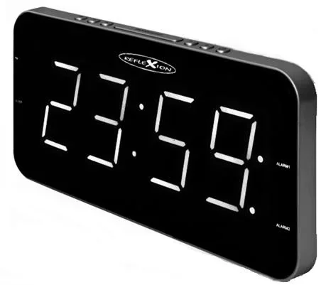 "Clock radio with large display and slim design image"