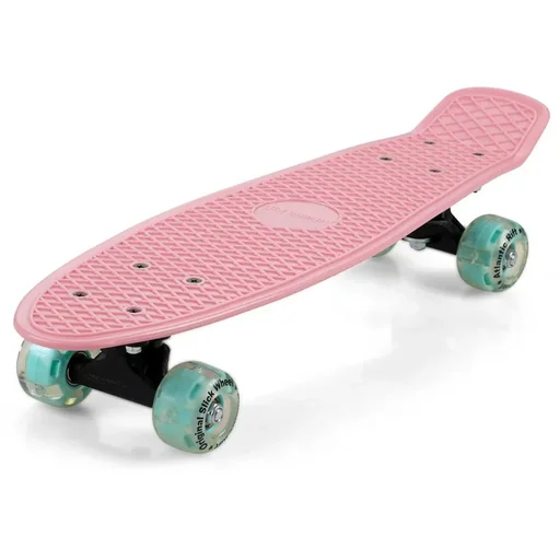 "Skateboard with LED lighting - Pink & Mint - 57 cm image"