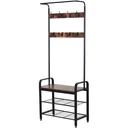 Clothes rack with shoe bench