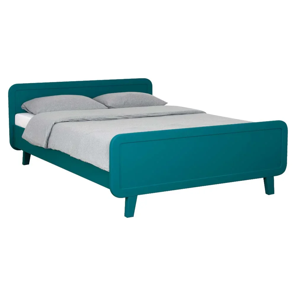 "Laurette kinderbed / tweepersoonsbed "Le Lit Rond" 140 x 200 cm, Kleur: Bleu Canard image"