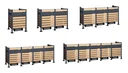 Garbage can cover Planum 5-box, 120 cm, wood look