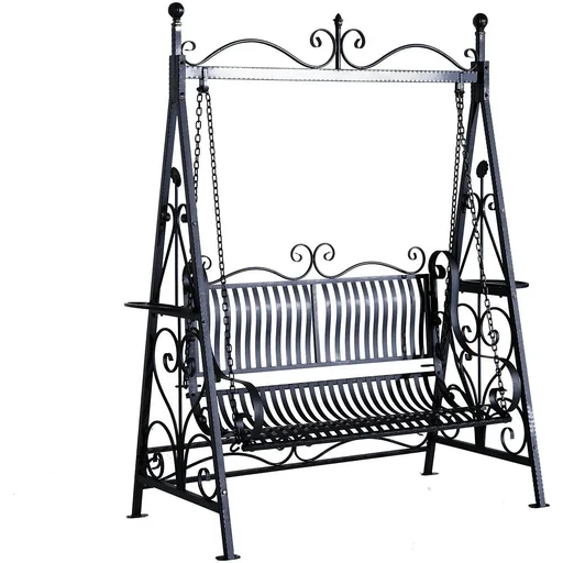 "Swing bench with side shelves image"