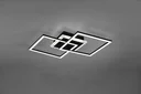 VENIDA LED ceiling light, 25 W, 3000 K, 2600 lm, switch dimmer, matt black, white acrylic
