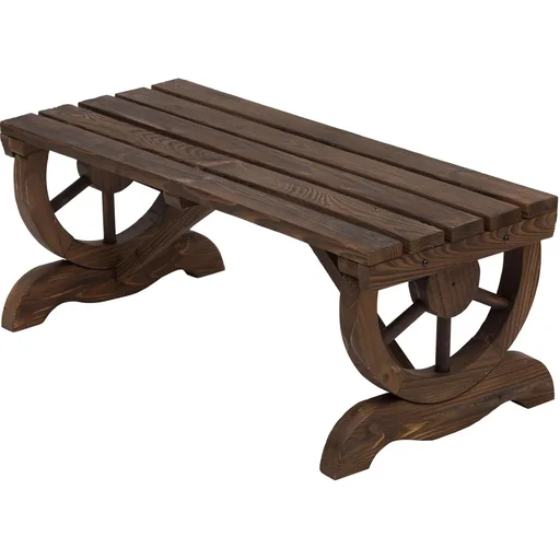 "Bench in wagon wheel design image"