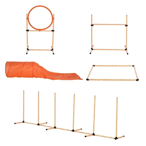"Dog Agility Set Dog Training Set with Dog Tunnel Training for Pets Including Bag Easy to Carry Plastic P image"