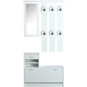Wardrobe set 2 pcs shoe cabinet mirror 3 in 1 white