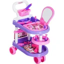Children's Girls Dresser Trolley Cosmetic Cart Role Play Purple Pink