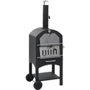 Charcoal pizza oven with terracotta pizza stone