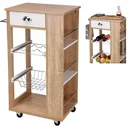 Kitchen trolley - 37 x 48 x 86cm - wood/white