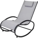 Rocking Chair/Garden Chair - With Pillow - Grey/Black - 62x114x92cm