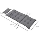 Chair cushions set of 2 with thick padding dark grey