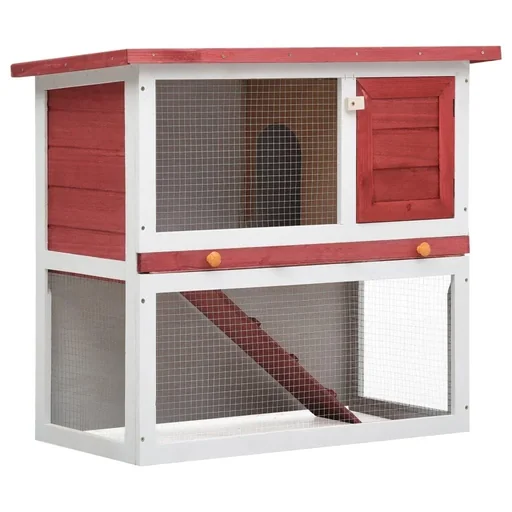 "Outdoor rabbit hutch with 1 door image"