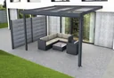 Patio roof Premium, anthracite, 3094 x 3060 mm - 10 mm laminated safety glass (VSG)