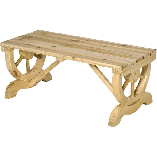 "Garden bench made of weather-resistant wood, rustic, 98 x 50 x 39.5 cm image"