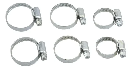"Hose clamp set 6-piece, 9 mm band width, galvanized image"