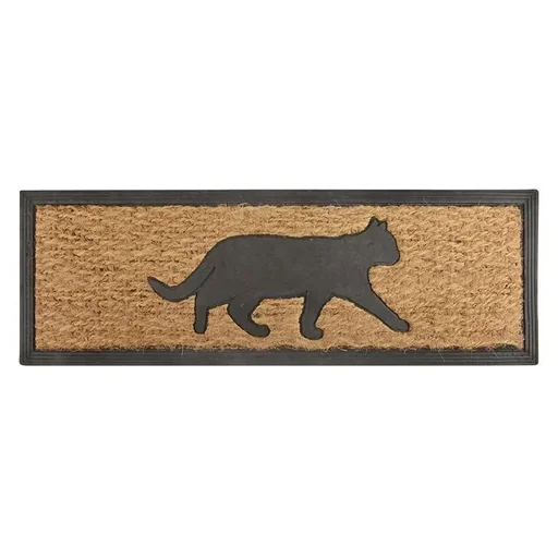 "Step doormat rubber/coconut cat image"